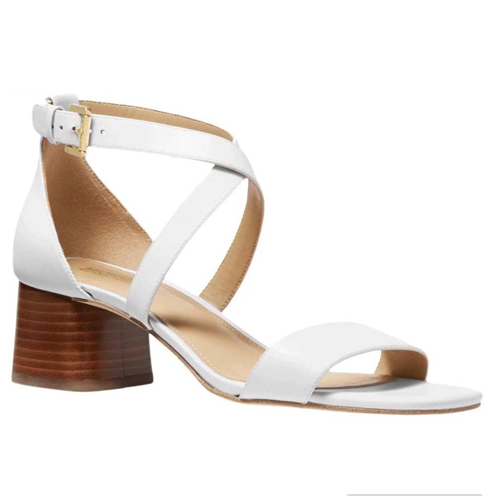 Michael Kors White and Brown Heels